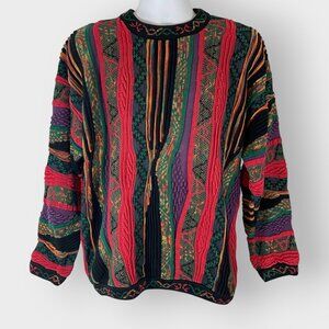 Vintage Mens 3D Knit Textured Sweater | Large | Coogie Style Biggie